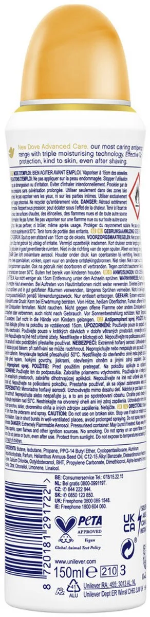 Dove Deodorant Spray Advanced Care Passievrucht & Citroengras 150ml
