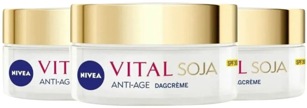 NIVEA Vital Soja Anti-Age Dagcrème SPF 15 - 3x50ml