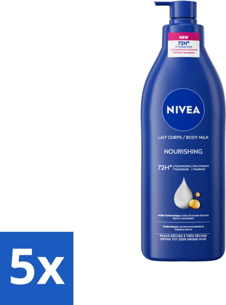 NIVEA Body Milk Pomp 2000ml - 5 Stuks