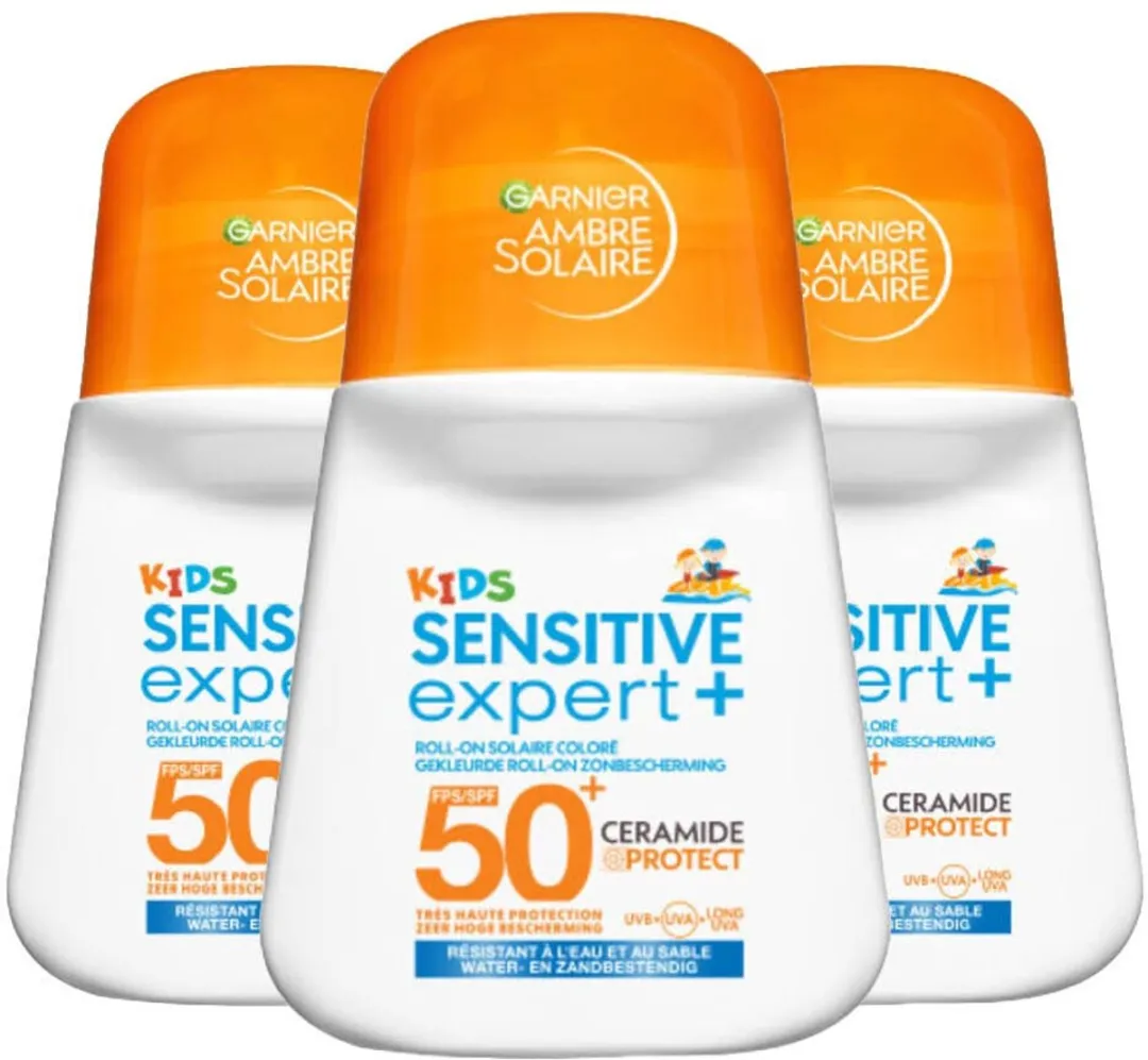 Garnier Ambre Solaire Sensitive Expert+ Roll-on Kids SPF 50+ - 3x50ml