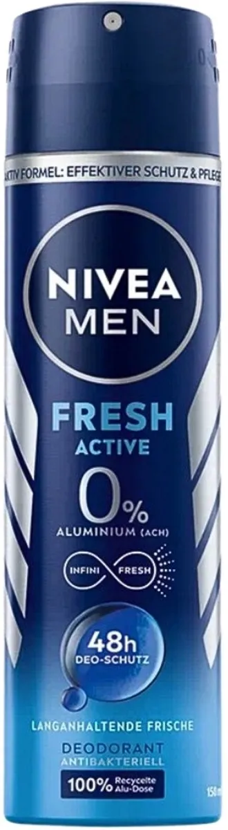 NIVEA Men Deo Spray Fresh Active 48 Uur 150ml - 3 Stuks