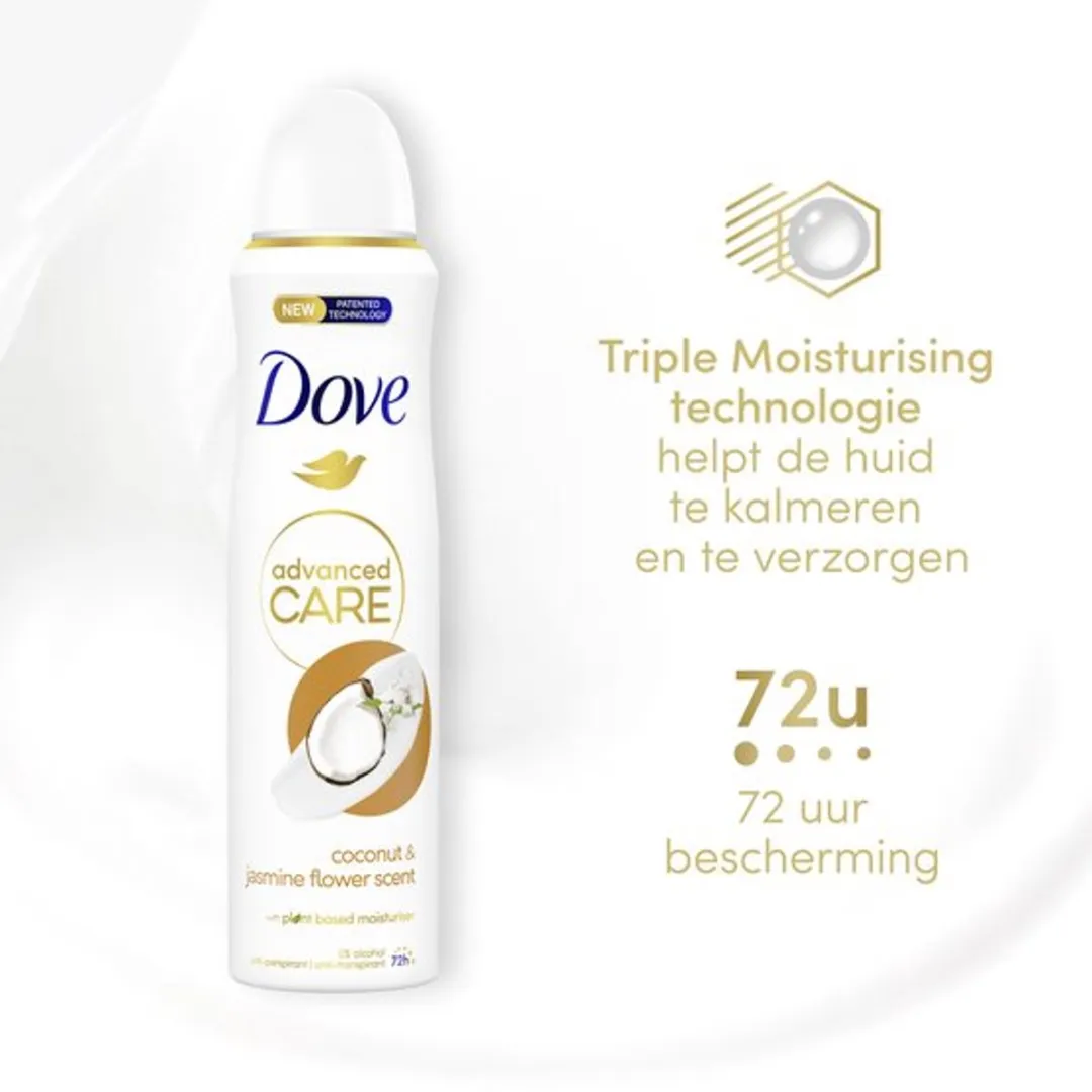 Dove Advanced Care Coconut & Jasmine Anti-Transpirant Spray - 3x150ml