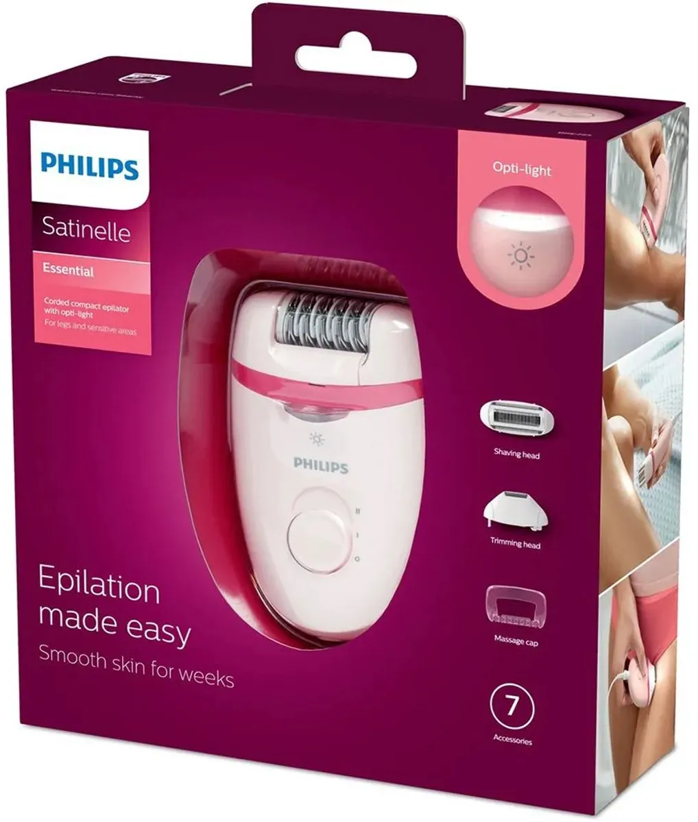 Philips Satinelle Essential BRE285/00 Epilator - Roze
