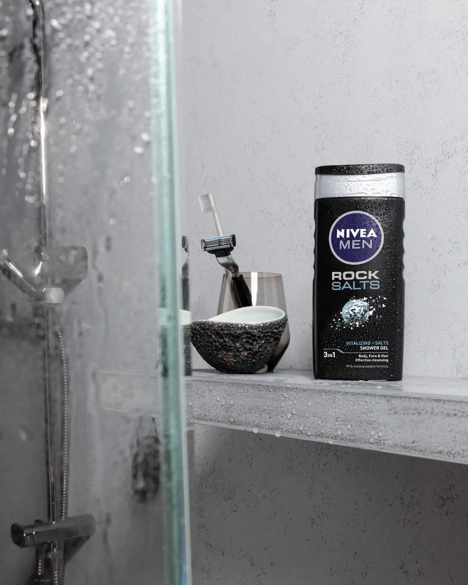 NIVEA MEN Rock Salts Douchegel 6x250ml - 3-in-1 Formule