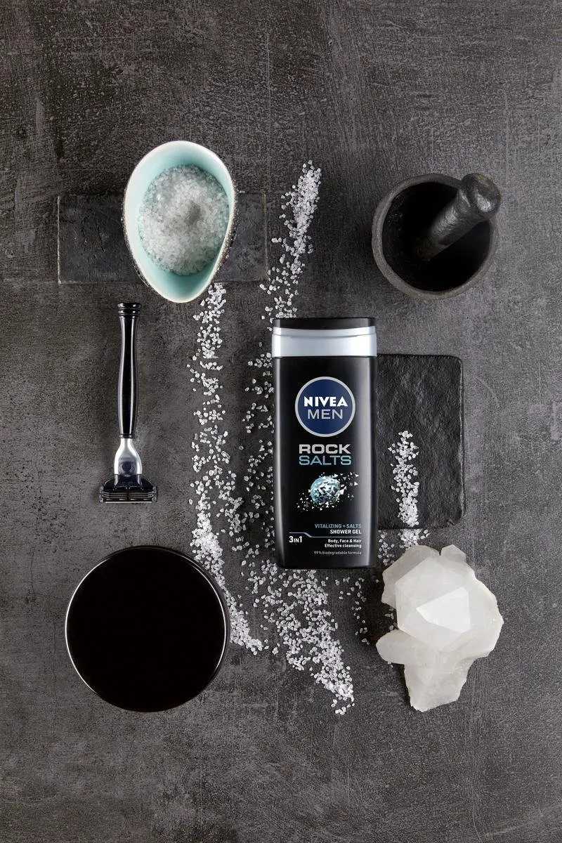 NIVEA MEN Rock Salts Douchegel 6x250ml - 3-in-1 Formule