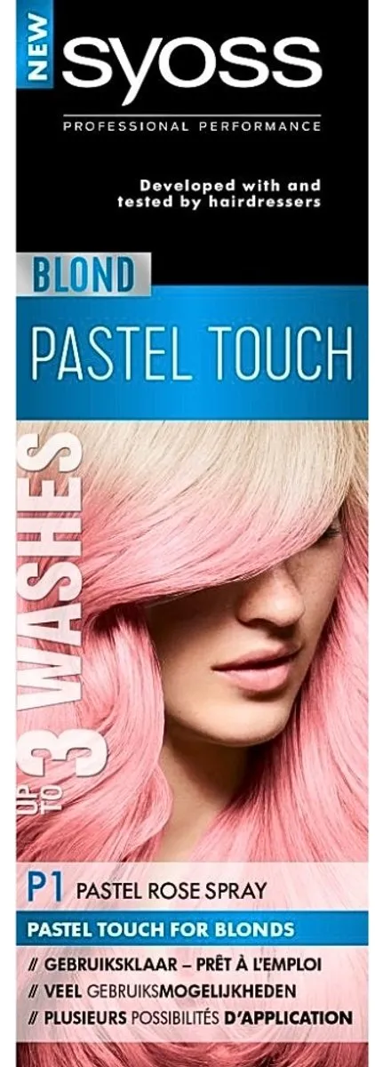 SYOSS Color Blond Pastel Touch P1 Pastel Rose Haarverf Spray 300ml - 4 Stuks