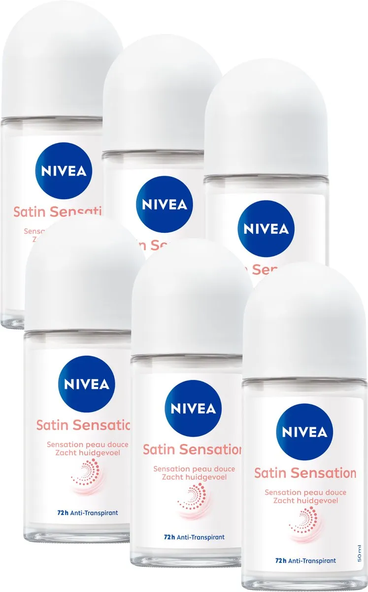 NIVEA Satin Sensation Anti-Transpirant Deo Roller 6x50ml