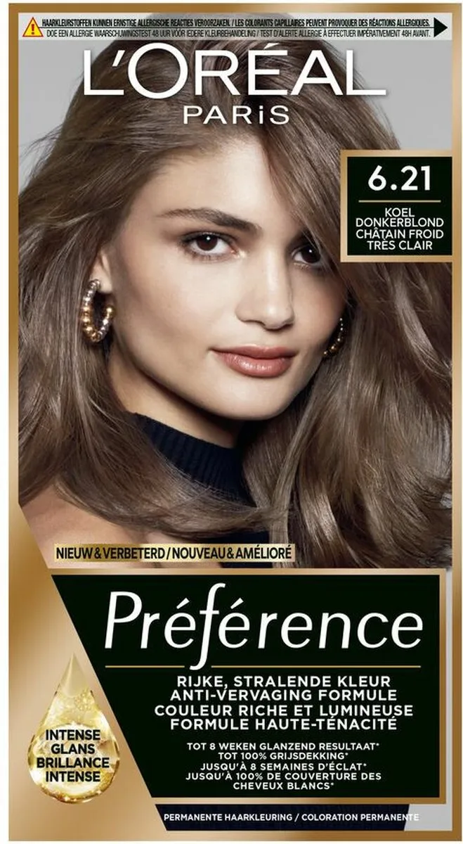 L'Oréal Paris Preference Haarkleuring 6.21 Zurich - 6 Stuks