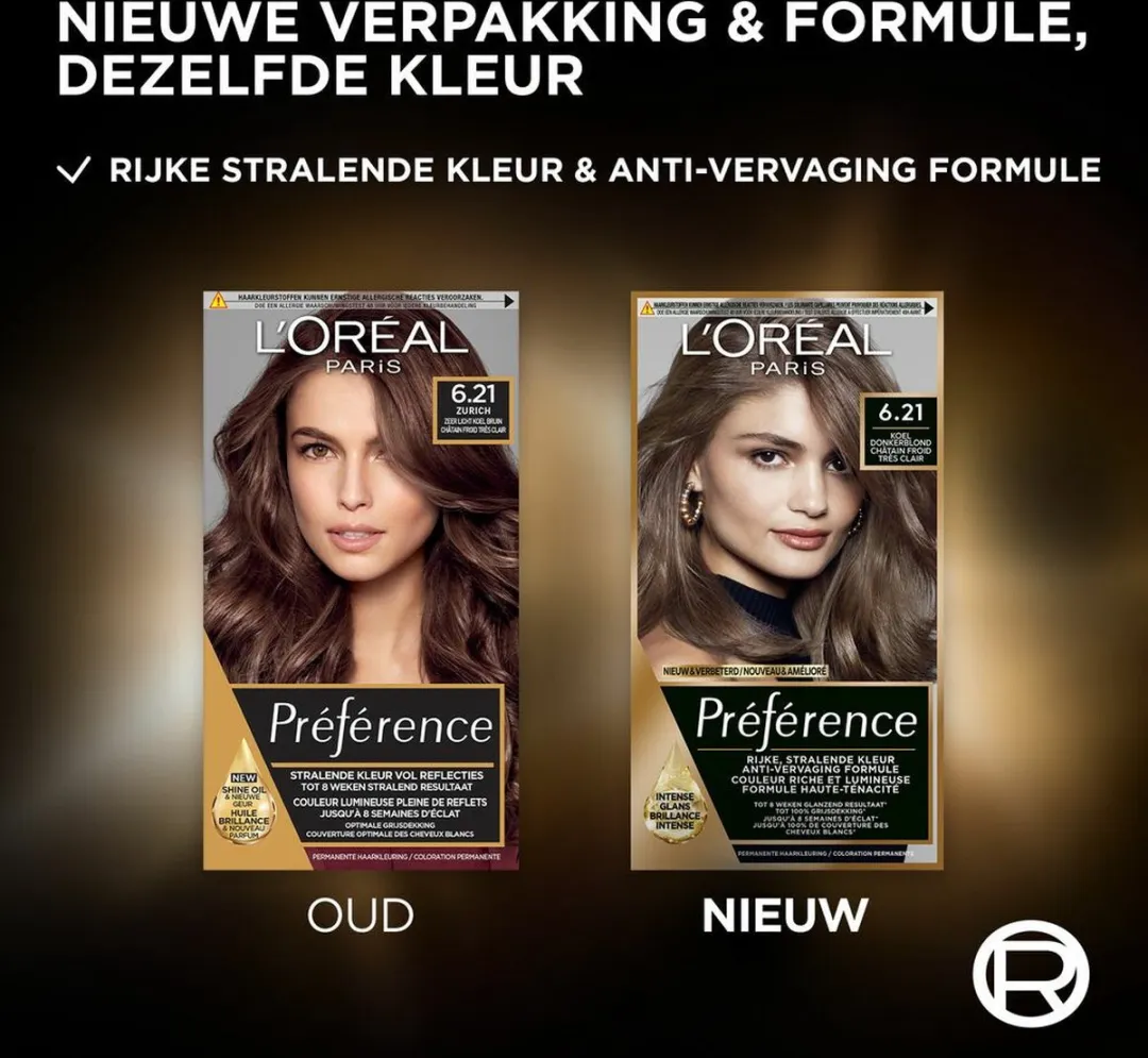 L'Oréal Paris Preference Haarkleuring 6.21 Zurich - 6 Stuks