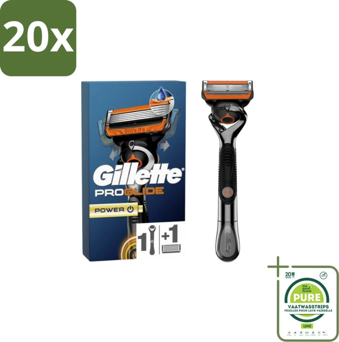 20 x Gillette - ProGlide Power – Scheersysteem – Elektrisch - Grootverpakking - Scheermes - Scheren - Scheren Voor Mannen - Scheren Met Comfort - Scheren Voor Gevoelige Huid
