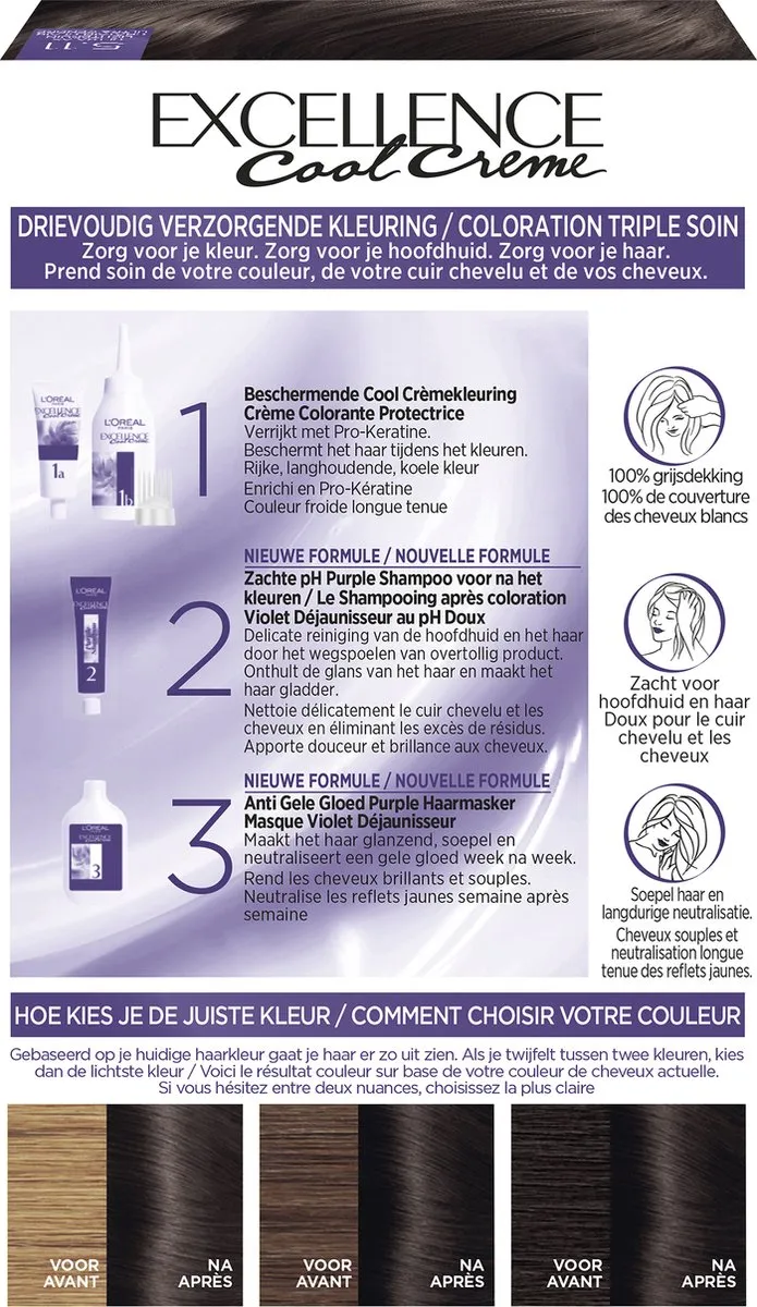 L'Oréal Paris Excellence Cool Crème 5.11 Permanent Haarkleuring - 1035ml - afbeelding 6 van 6