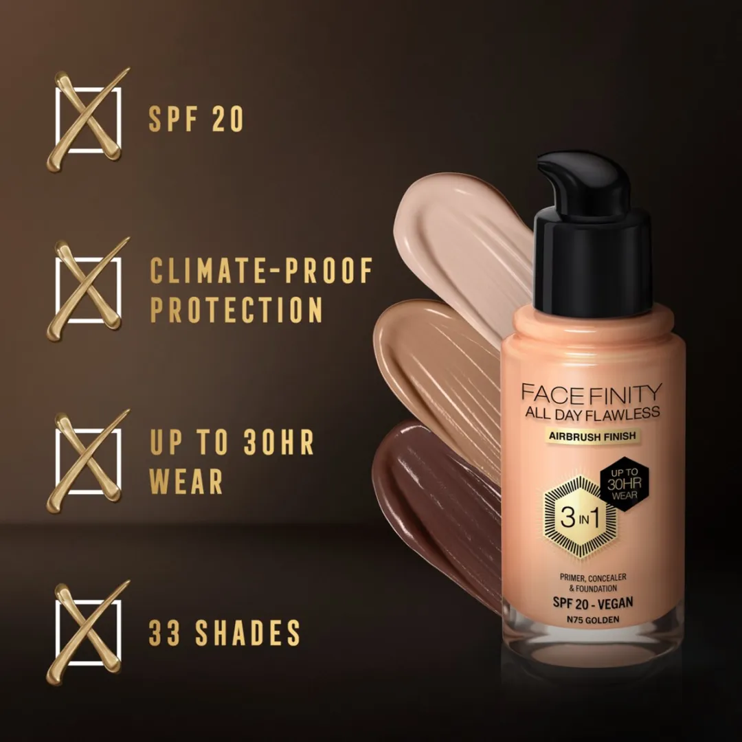 Max Factor Facefinity Foundation N75 Golden - 30ml