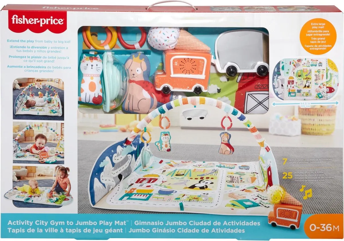 Fisher Price City Activity Center Jumbo Speelmat - 7 Speelelementen - Meerkleurig - afbeelding 2 van 6