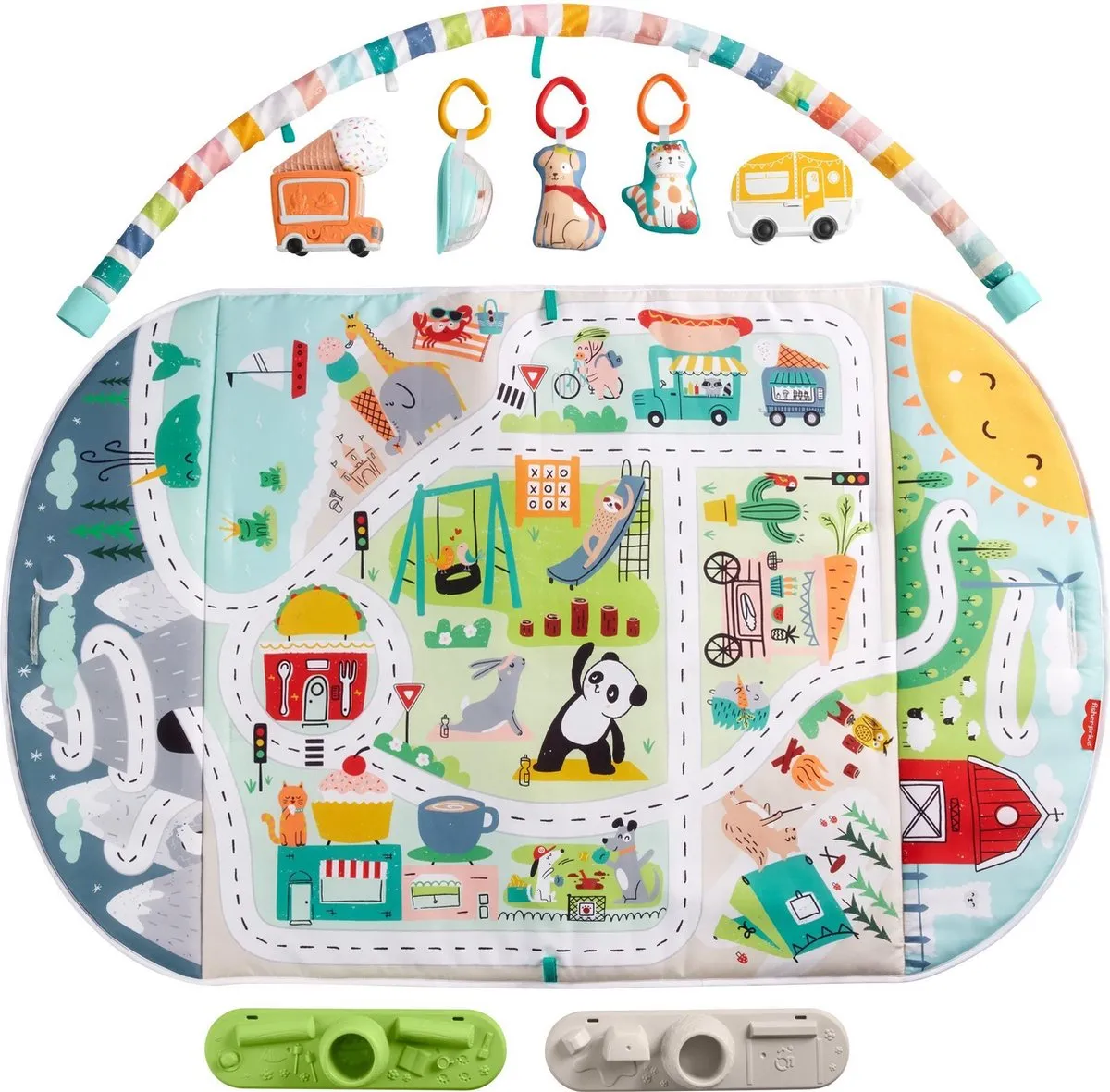 Fisher Price City Activity Center Jumbo Speelmat - 7 Speelelementen - Meerkleurig - afbeelding 6 van 6