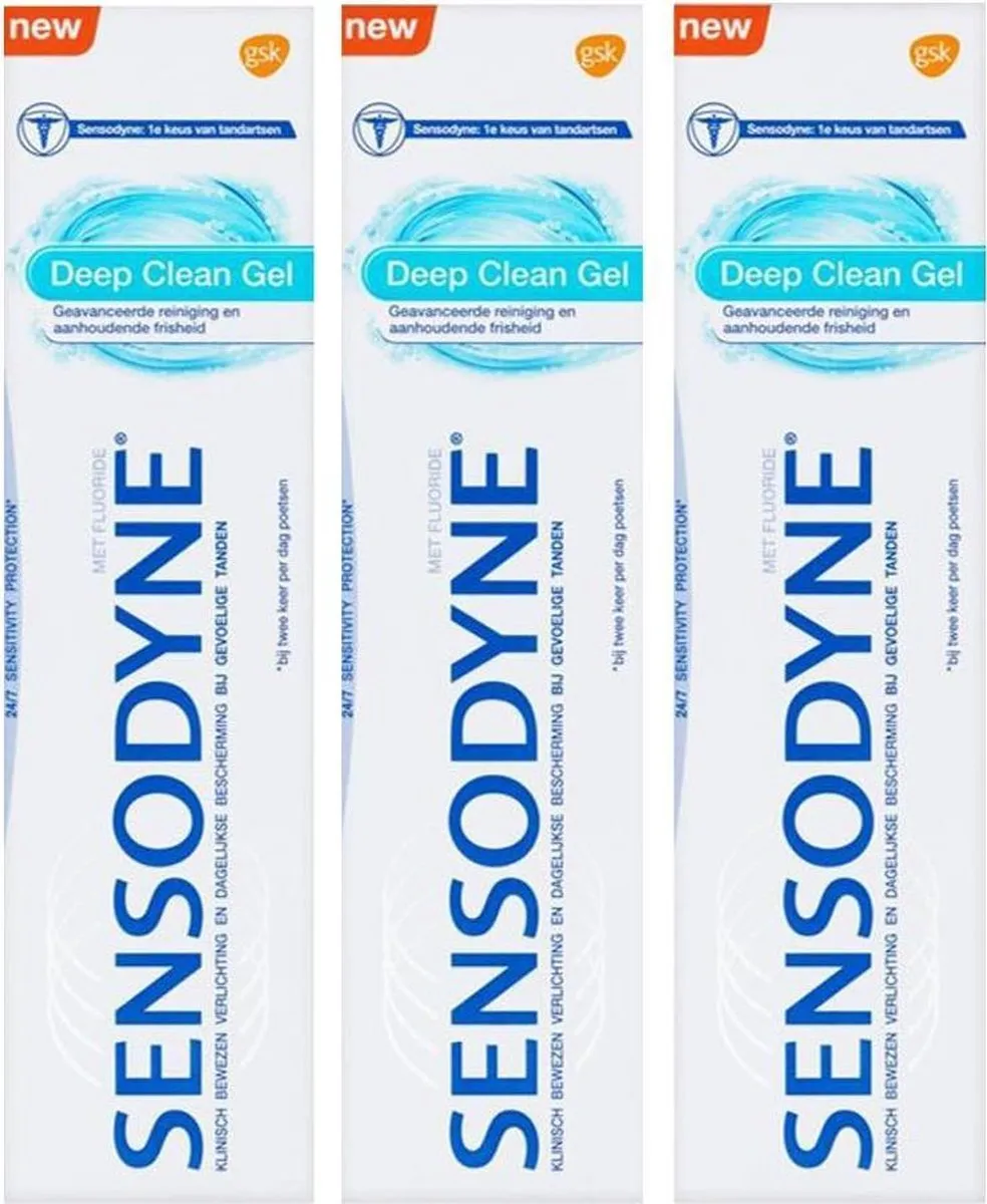 Sensodyne Deep Clean Gel Tandpasta - 3x75ml