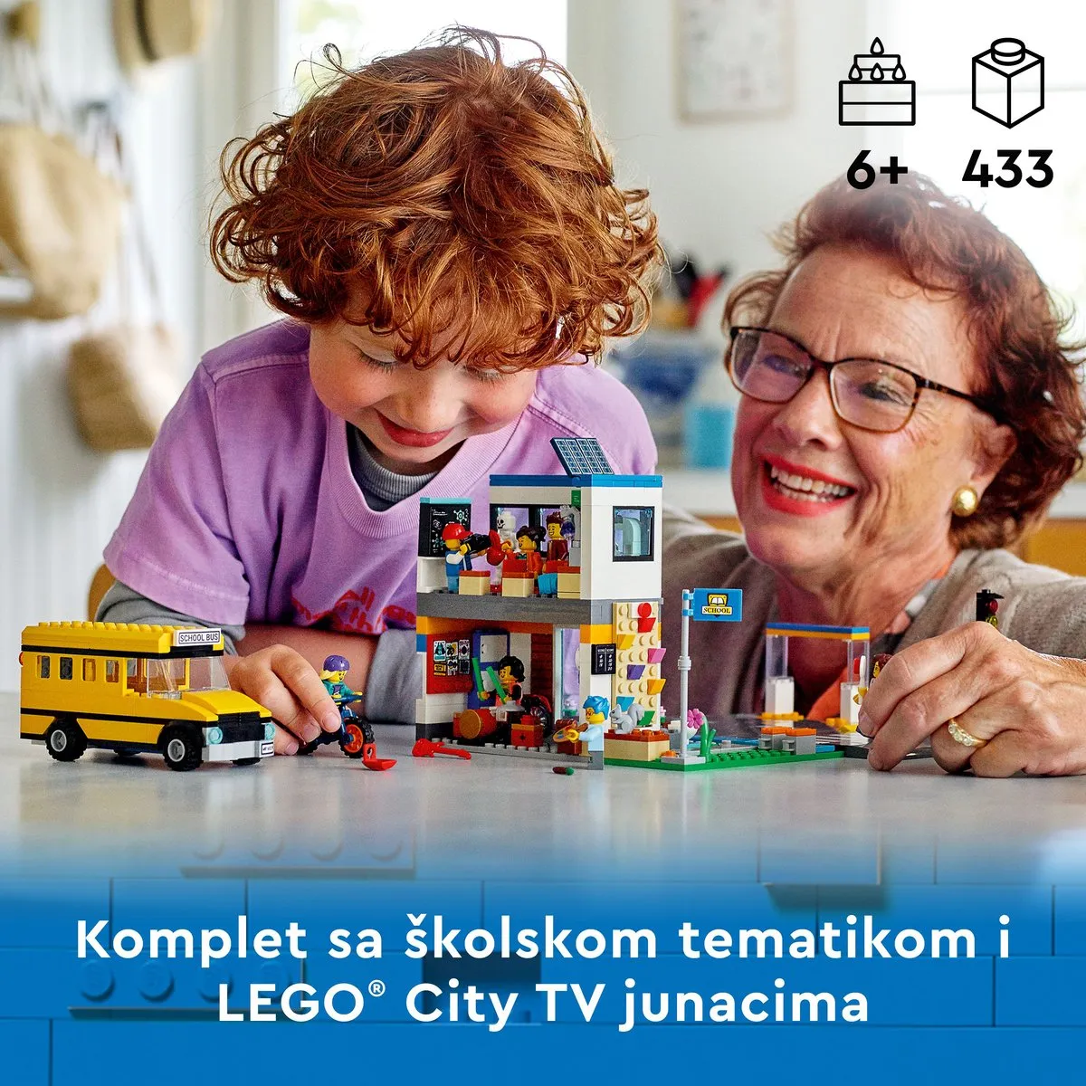 LEGO City Schooldag 60329 - 433 Stukken - 7 Minifiguren