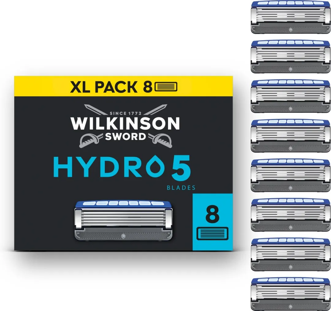 Wilkinson Sword Hydro 5 Navulmesjes - 8 Stuks - Blauw/Grijs