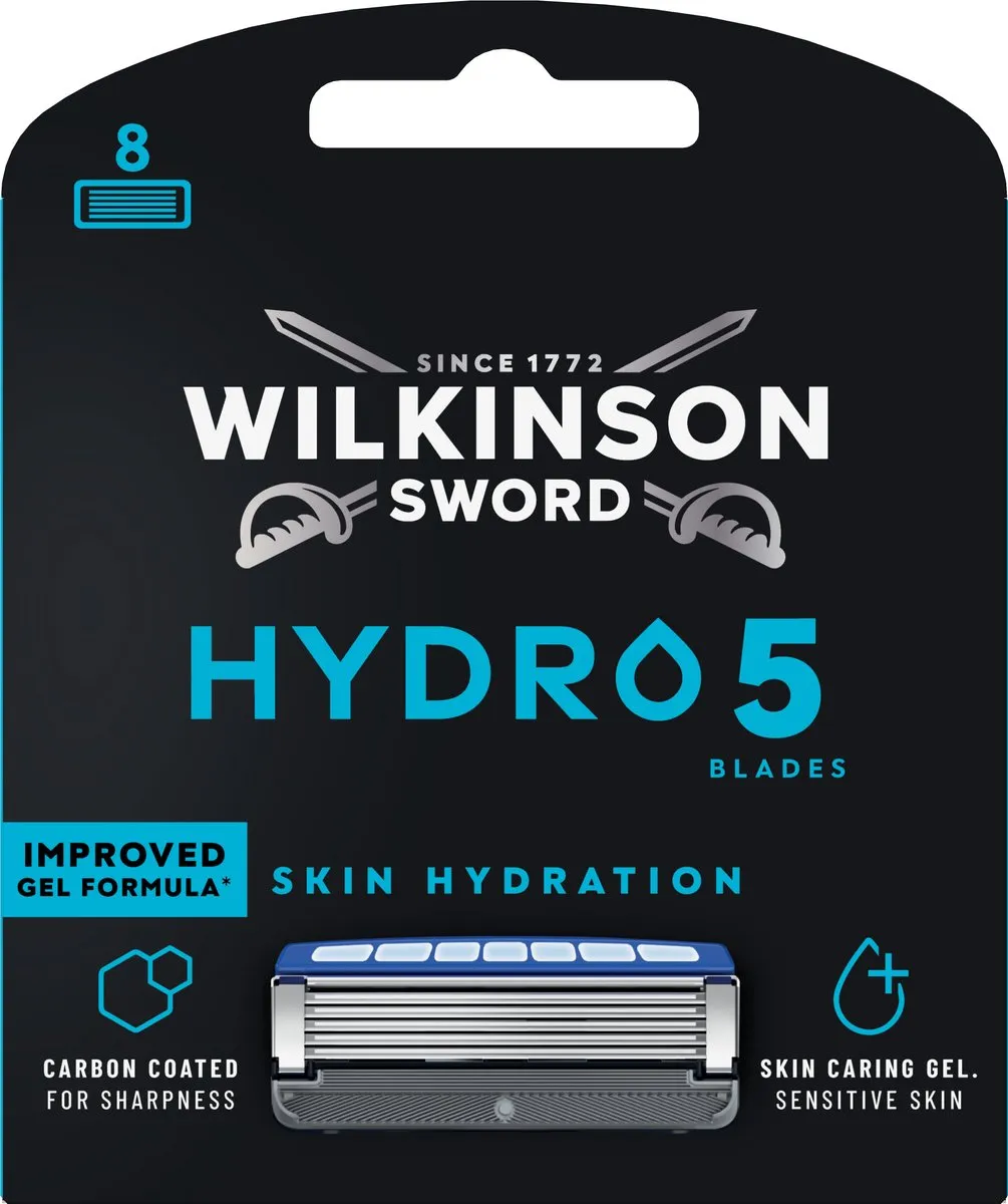 Wilkinson Sword Hydro 5 Navulmesjes - 8 Stuks - Blauw/Grijs