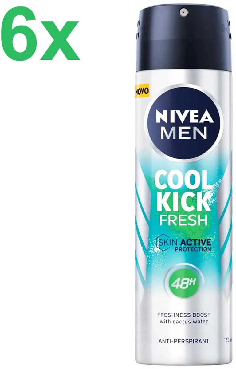 NIVEA MEN Cool Kick Fresh Anti-Transpirant Spray 6x150ml