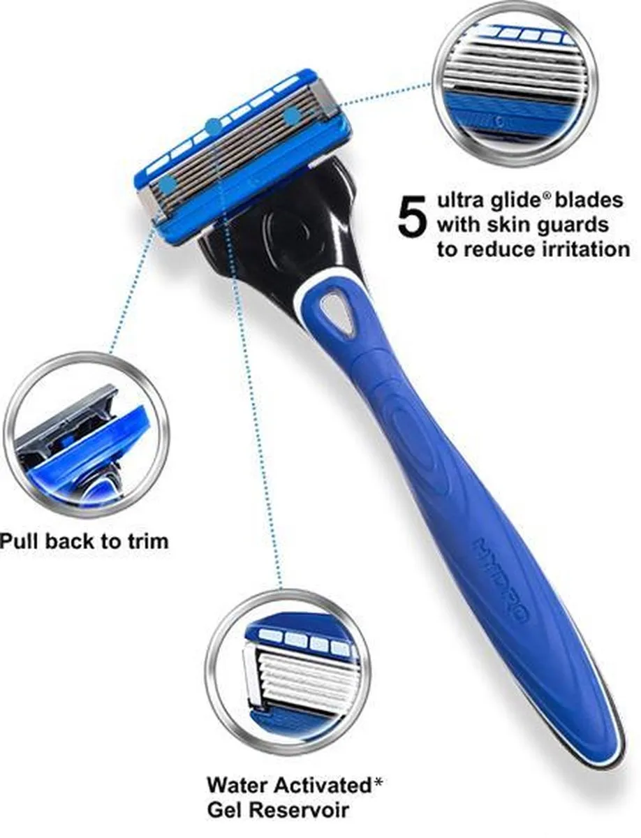Wilkinson Sword Hydro 5 Apparaat - 5 Scheerbladen - Zwart/Blauw