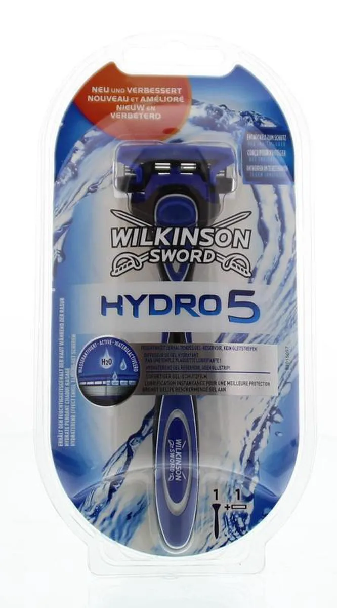 Wilkinson Sword Hydro 5 Apparaat - 5 Scheerbladen - Zwart/Blauw