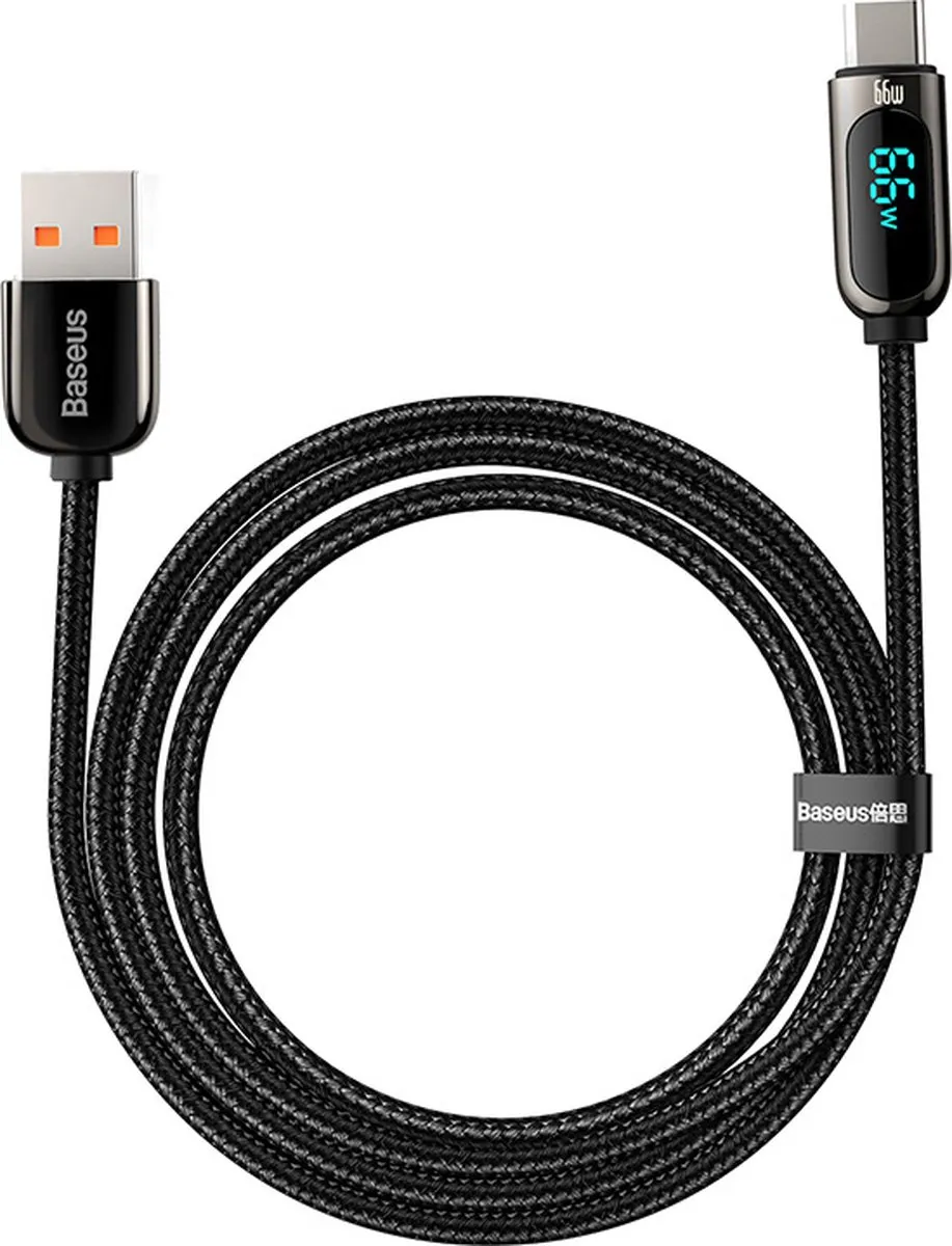 Baseus CASX020001 USB-kabel 1m - USB-A/USB-C - Zwart