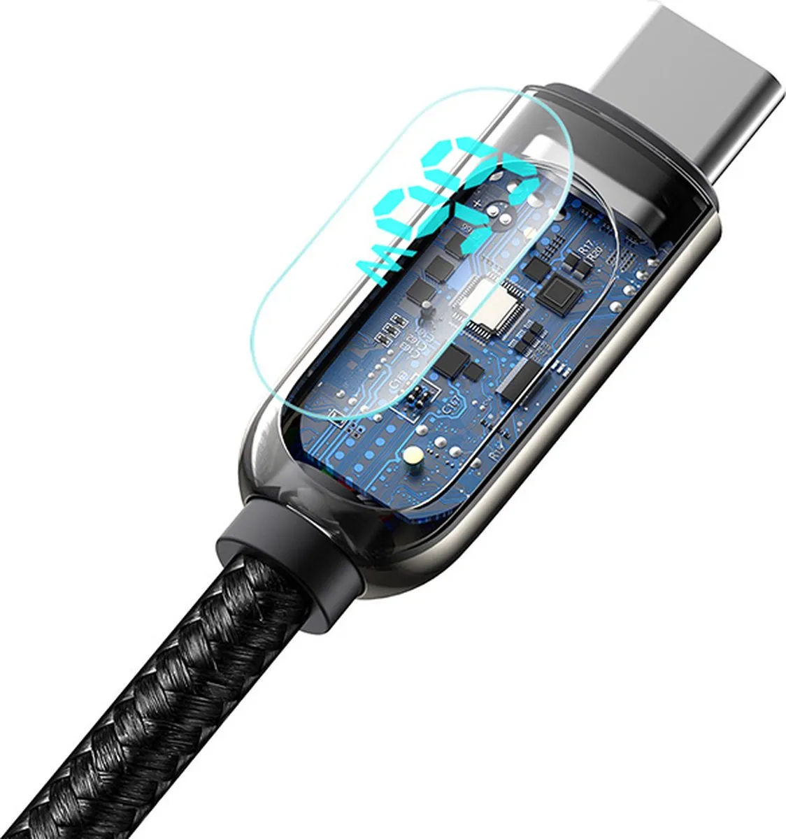 Baseus CASX020001 USB-kabel 1m - USB-A/USB-C - Zwart