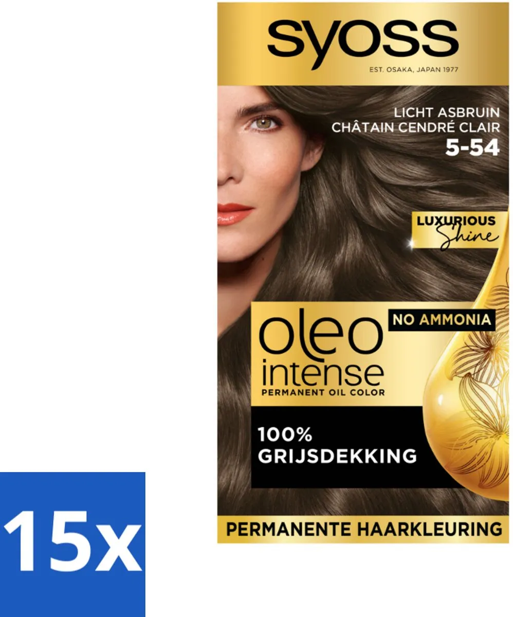SYOSS Oleo Intense 5-54 Haarverf - 1725ml (15x115ml) - Licht Asbruin