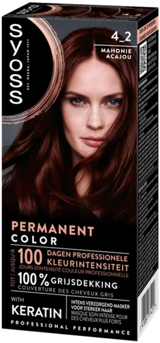 SYOSS Coloration 4-2 Mahonie Haarverf - 4x460ml