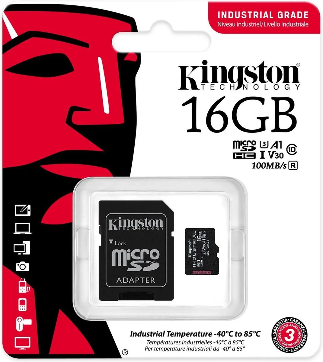 Kingston SDCIT2/16GB MicroSD Kaart 16GB - met adapter
