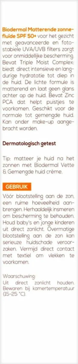 Biodermal Zonnefluïde Gezicht Matterend SPF 50 - 2x40ml