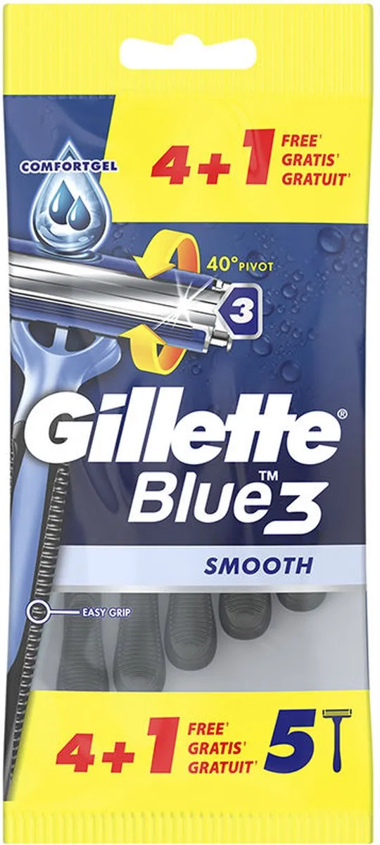 Gillette Blue3 Wegwerpscheermes - 5 Stuks