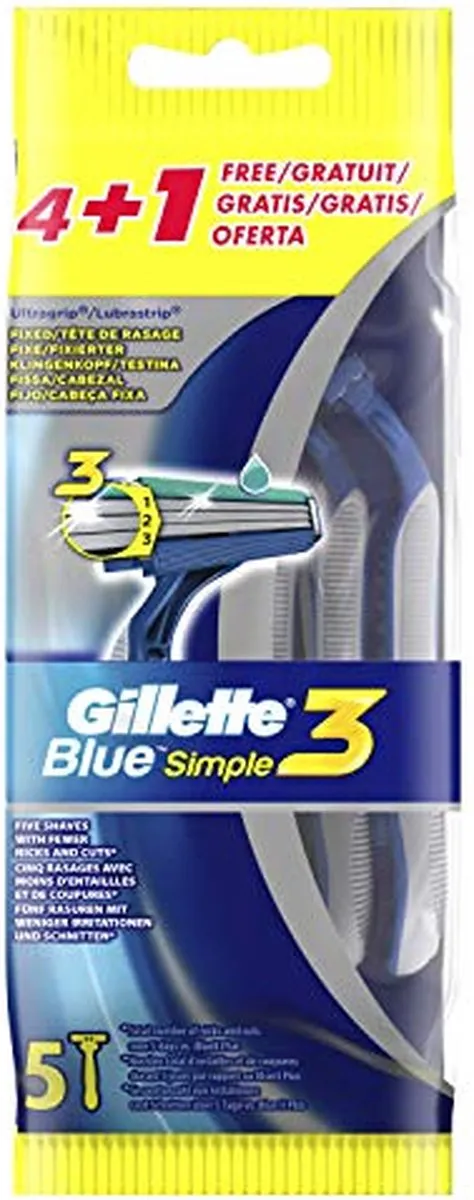 Gillette Blue3 Wegwerpscheermes - 5 Stuks
