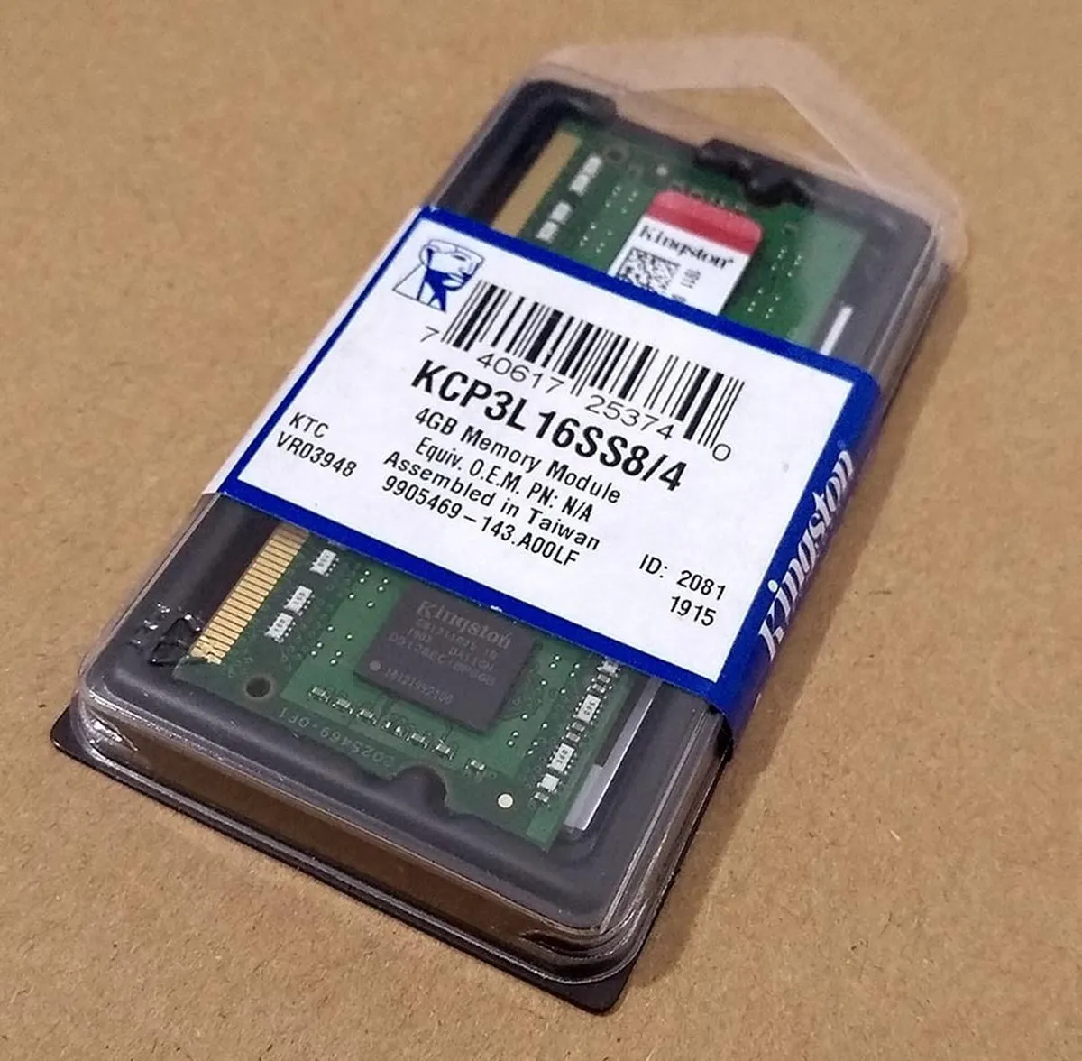 Kingston KCP3L16SS8/4 DDR3L SODIMM 4GB 1600MHz