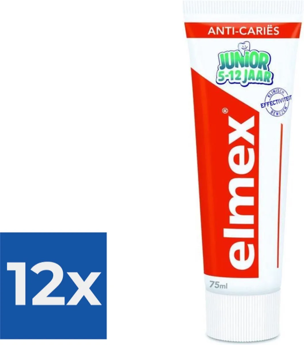 Elmex Junior Anti-Cariës Tandpasta 75ml - 12 Stuks