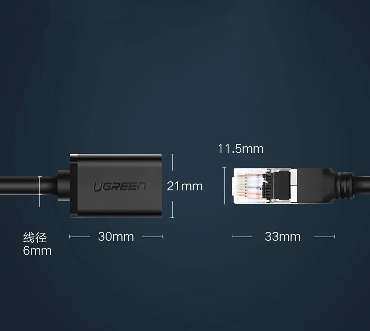 Ugreen Cat.6 Ethernet Patchkabel RJ45 1m - Zwart