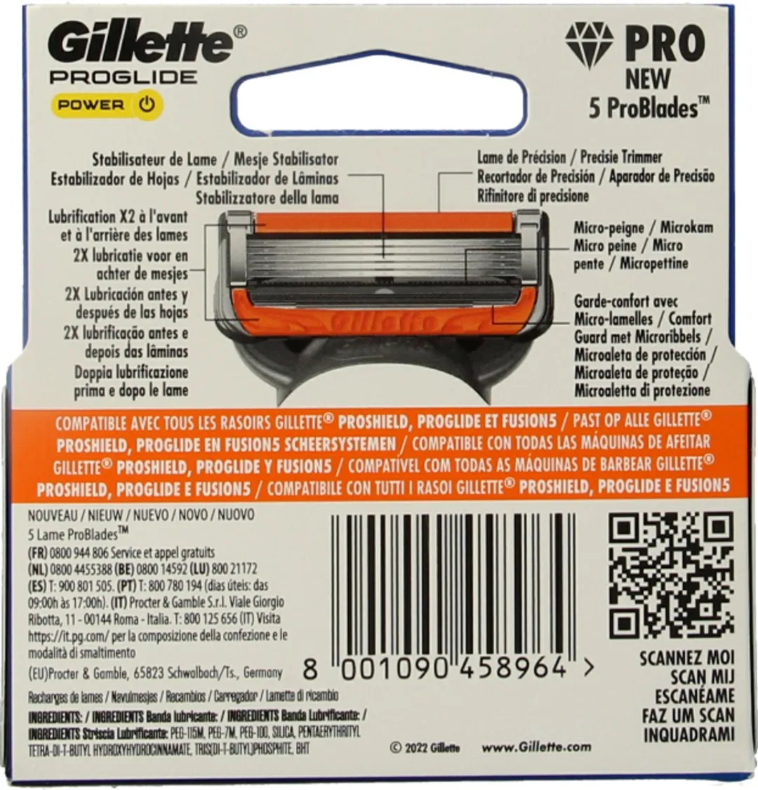 Gillette Fusion PowerGlide Mesjes 5-Blad - 3 Stuks