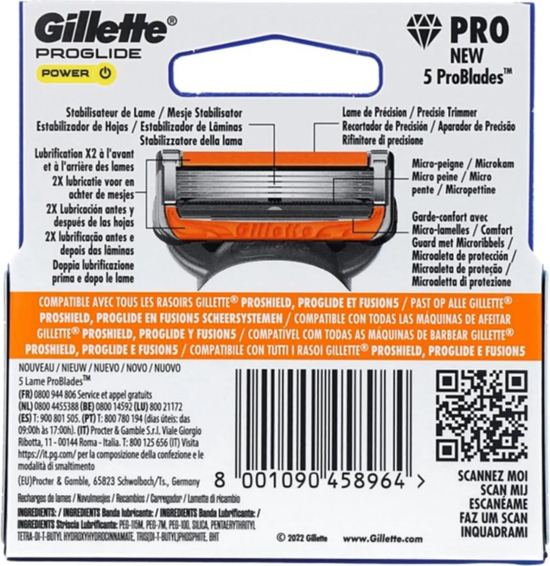 Gillette Fusion PowerGlide Mesjes 5-Blad - 3 Stuks