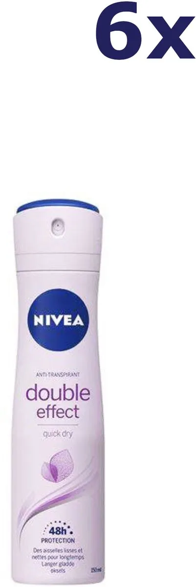 NIVEA Double Effect Anti-transpirant Spray 72u - 6x150ml - afbeelding 6 van 6