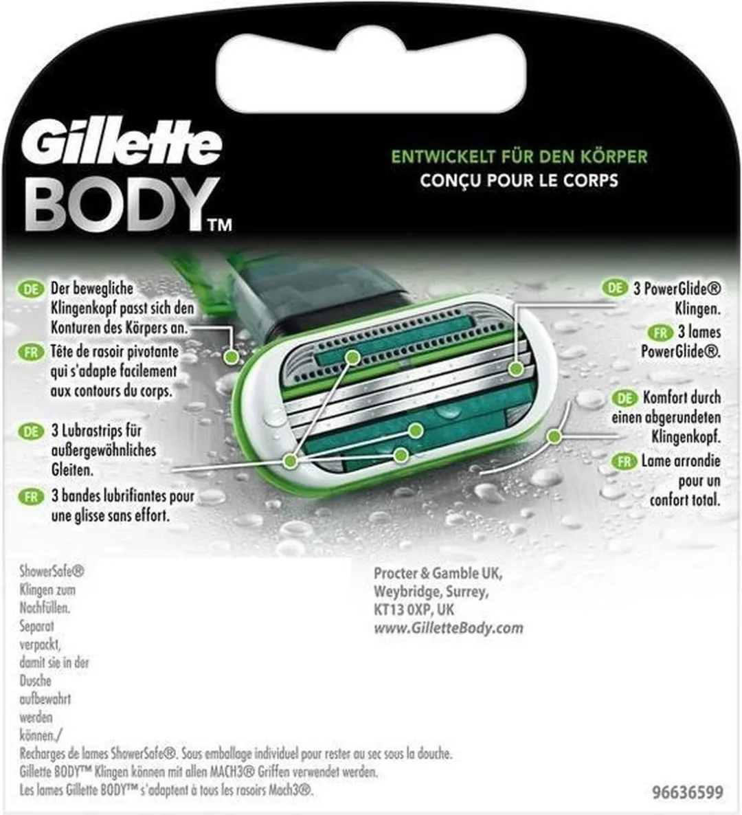 Gillette Body Scheermesjes - 4 Stuks - 3 Bladen