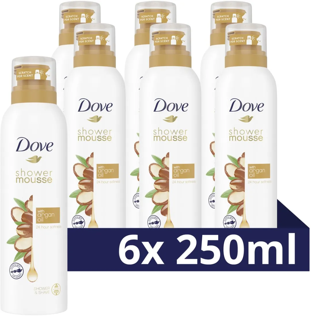 Dove Shower Mousse Argan Oil 6x200ml