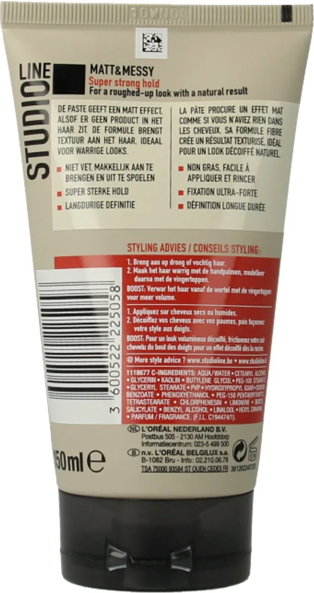 L'Oréal Paris Studio Line Matt & Messy Fibre Paste 150ml