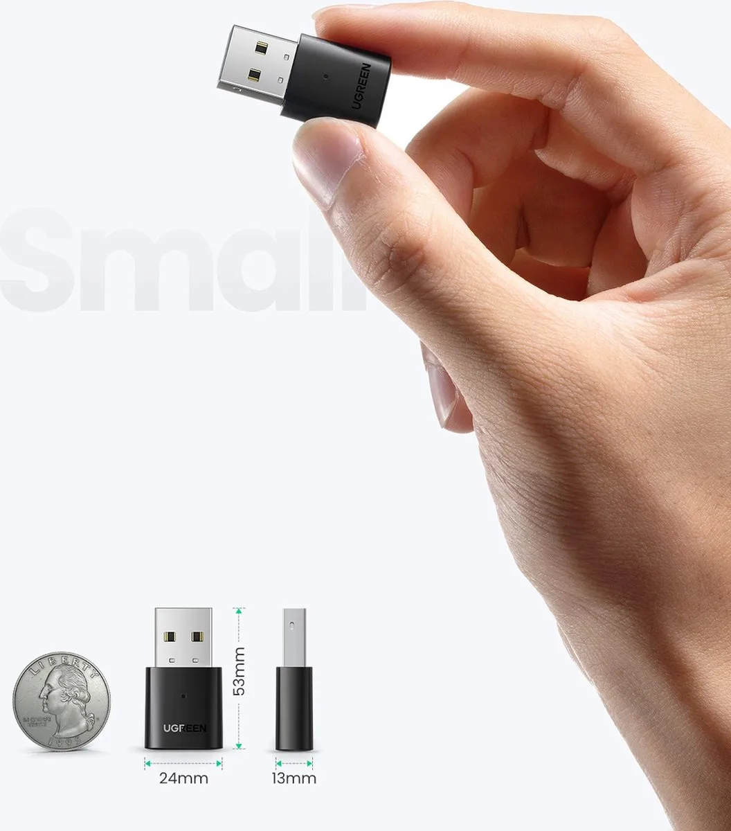 Ugreen Bluetooth 5.0 USB-A-adapter CM390 - Zwart
