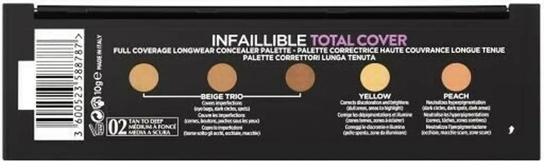 L'Oréal Paris Infallible True Match Concealer Palette 2 Dark S - 15g - Bruin