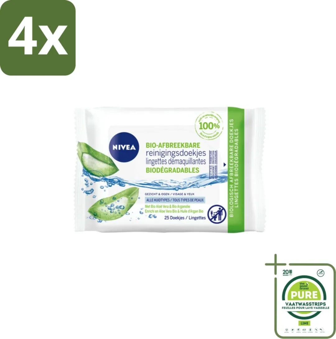 NIVEA Bio Aloe Vera Reinigingsdoekjes 100 Stuks