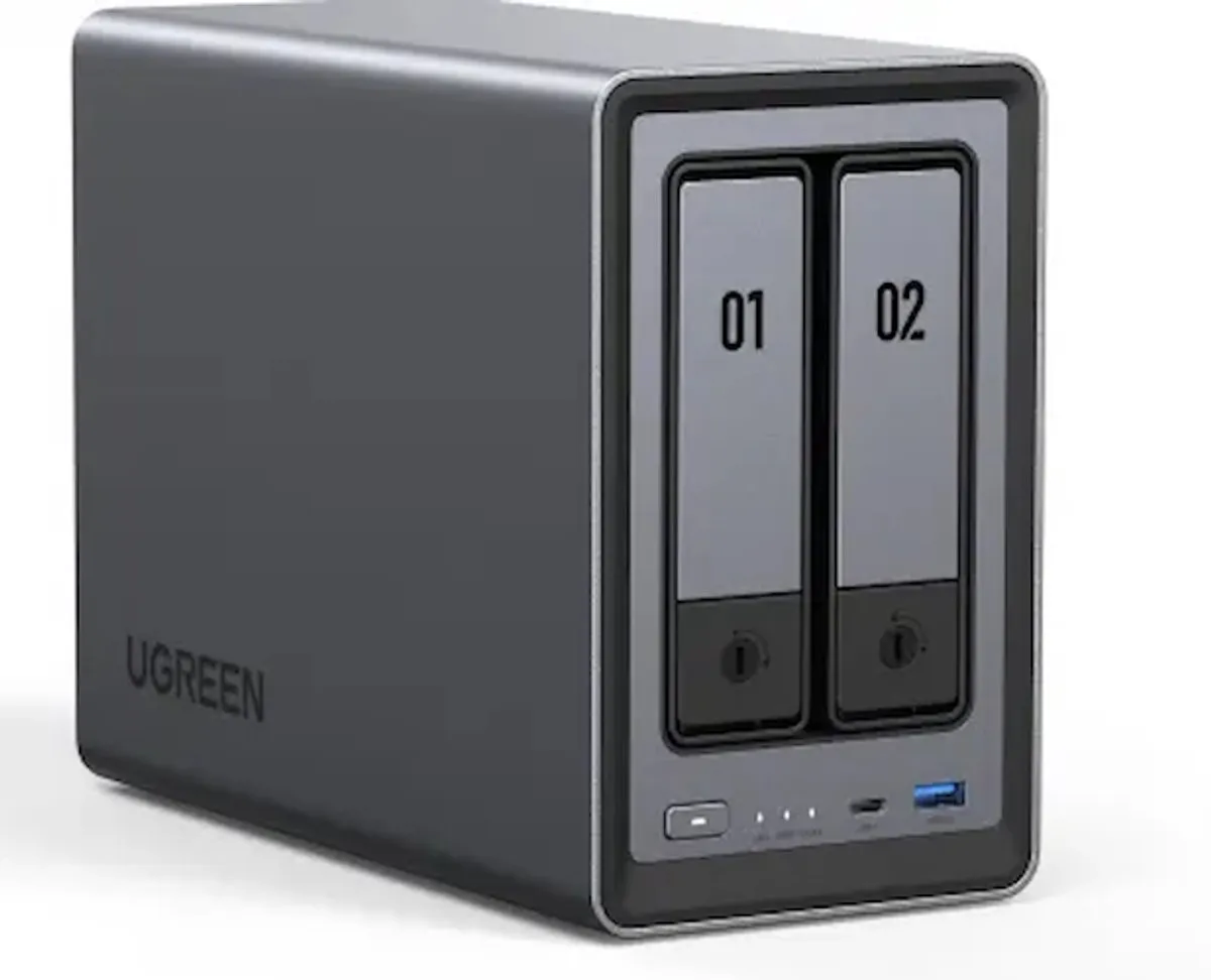 UGREEN NASync DXP2800 - NAS-server - 2 bays - Intel N100 Quad core - 8GB DDR5 - Max. 64 TB - M.2, SATA - zwart