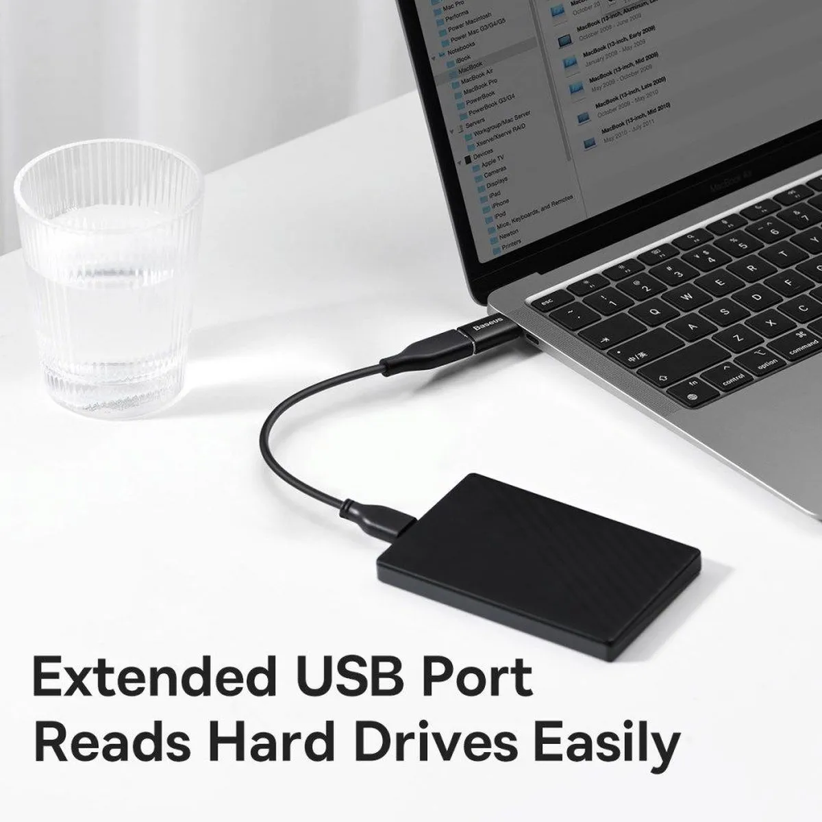 Baseus Ingenuity Series ZJJQ000001 USB-C naar USB-A 3.2 Adapter - Zwart