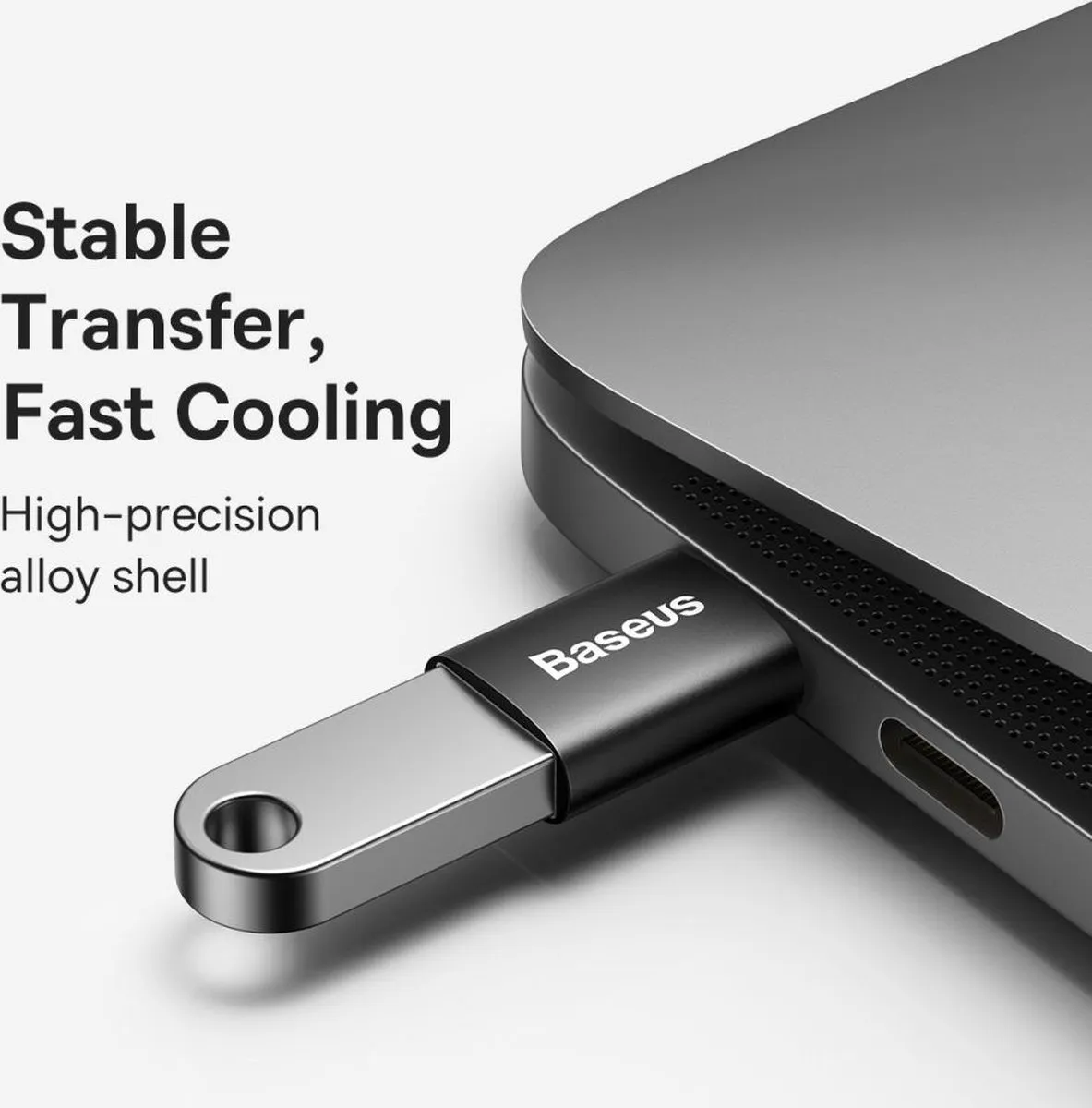 Baseus Ingenuity Series ZJJQ000001 USB-C naar USB-A 3.2 Adapter - Zwart