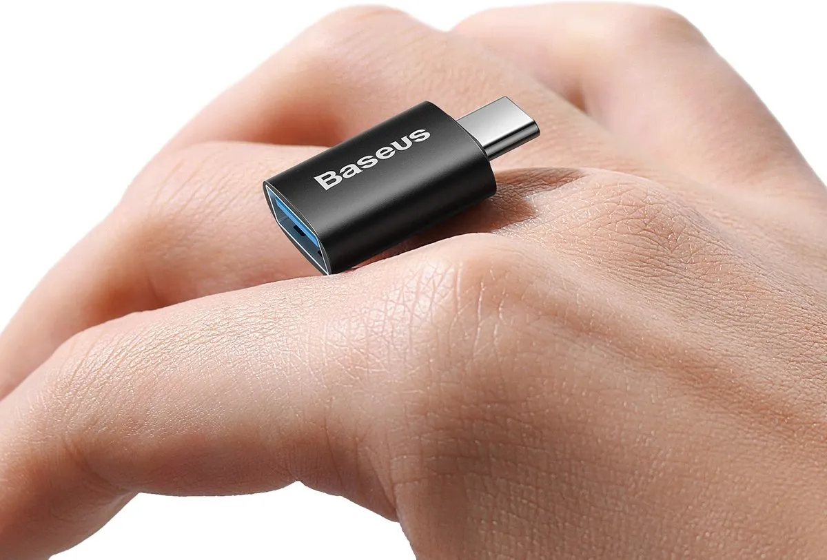 Baseus Ingenuity Series ZJJQ000001 USB-C naar USB-A 3.2 Adapter - Zwart