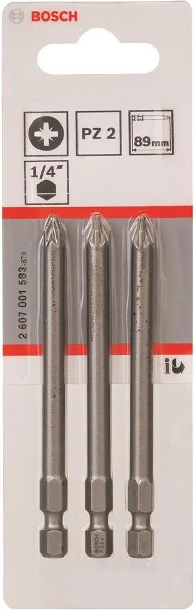 Bosch Bit PZ 2 Extra-hard 2607001583 - 3 Stuks